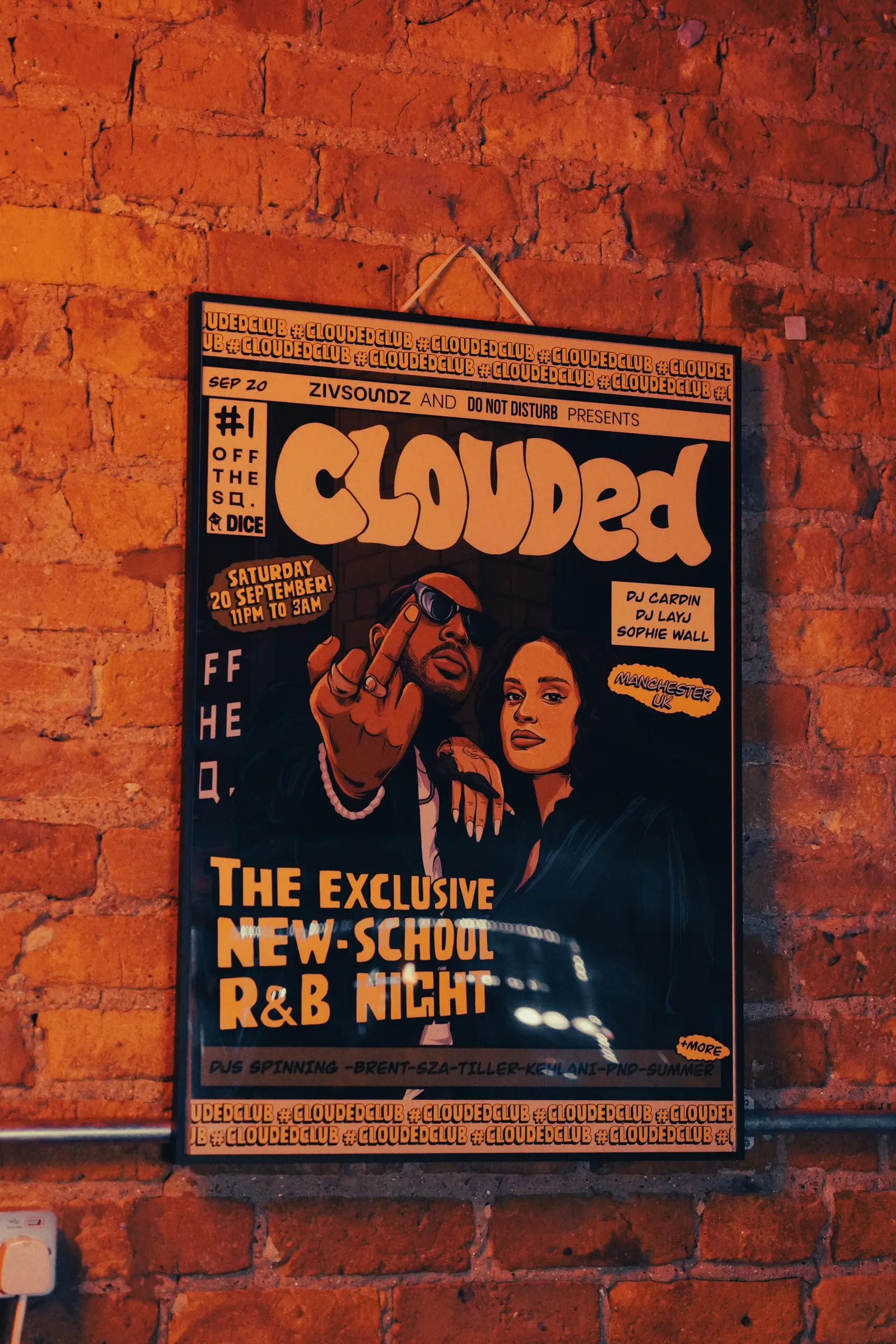 Clouded event photography wall
